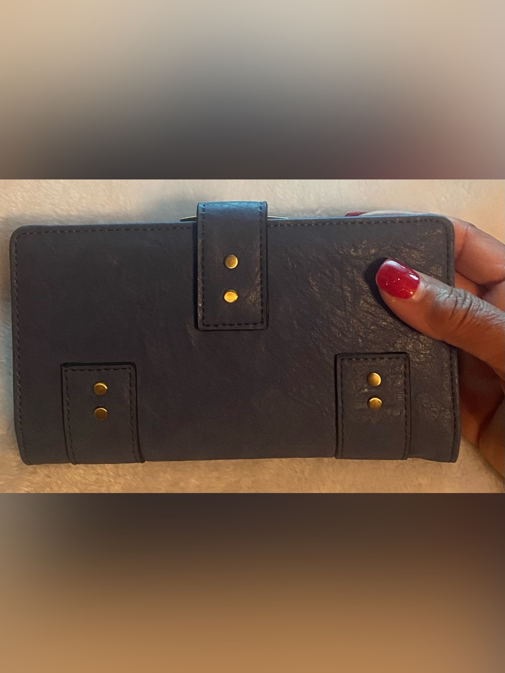 Bueno Blue Faux Leather Wallet